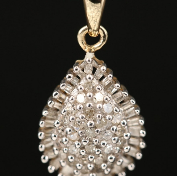 10K Diamond Pendant on 14K Fancy Link Chain - Picture 5 of 10